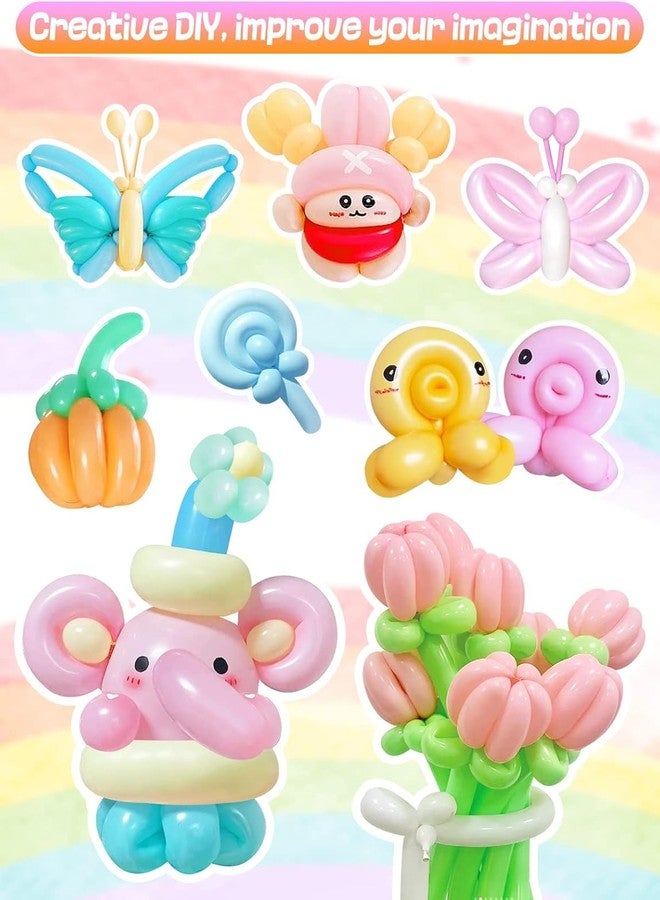 Krido Long Balloon Kit, 101 Pieces with Pump, Latex Twisting Balloons for Animal Shapes, Party Decorations, Multicolour Rainbow Balloon for Decoration | Balloon Blower (Latex) - Image 3